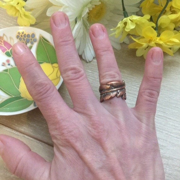 Boho Copper Toned Gypsy Wraparound Leaf Ring Lucky Brand - Picture 7 of 11
